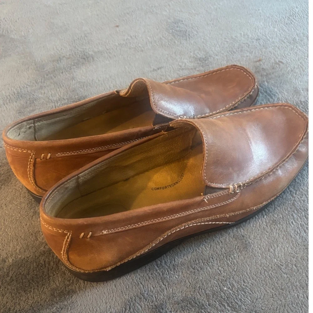 Florsheim Engler Mens 13 D Brown Leather Loafers 2011 Grandpacore Vintage Preppy